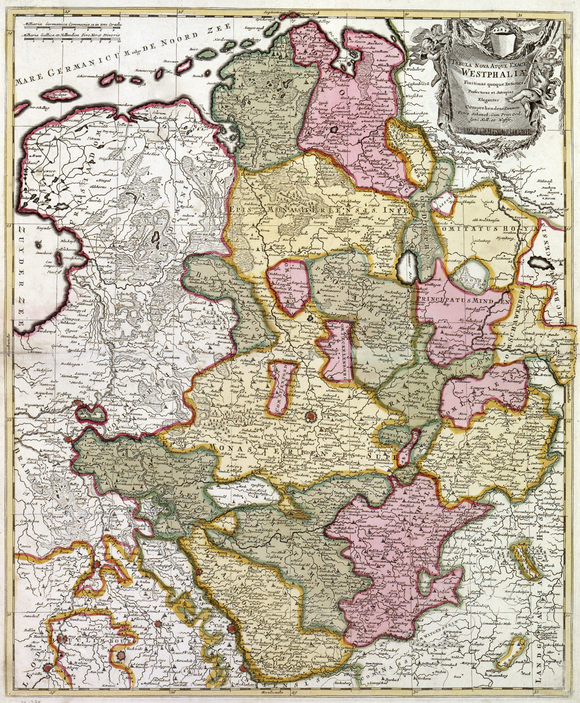 Historische Karte vom Reichskreis Niederrhein-Westfalen im Jahre 1710